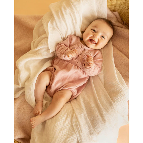 Romper | Pointelle Knit | Fern Blossom