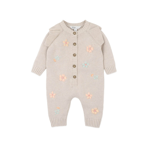 Onesie | Hand Embroidered Kit | Oat Marl Fern