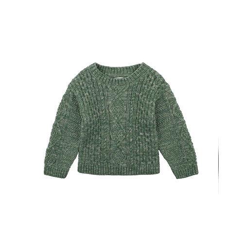 Scout Green Cable Jumper - Green/Oat