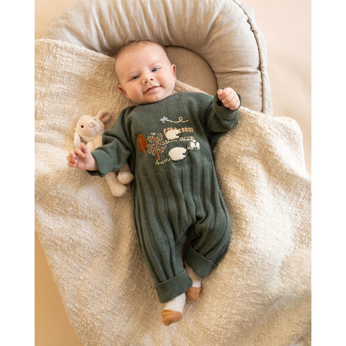 Onesie | Knit | Fern Green Marl Hunter Farm