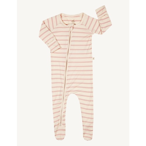 Boody Baby L/S Onesie - Chalk And Rose Stripe