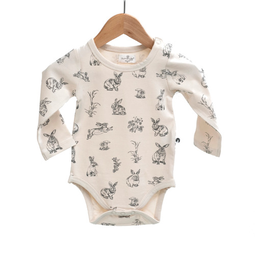 Long Sleeve Onesie - Almond Burrowers