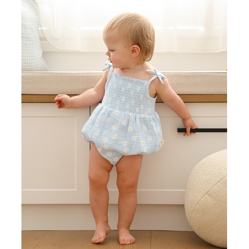 Romper | Muslin Bubble | Daisy Blue