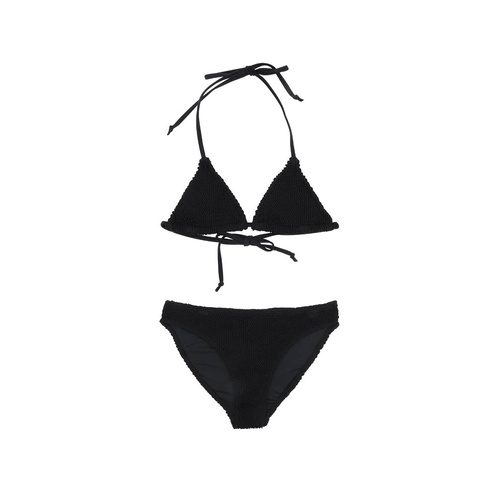 Swimsuit | Crinkle 2 Piece Triangle Bikini | Black