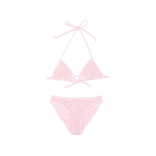Swimsuit | Crinkle 2 Piece Triangle Bikini | Pale Pink