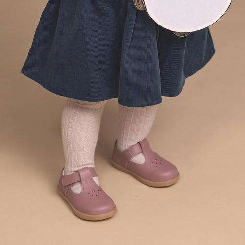 T-Bar Shoe | Leather with Cut-Out Detail | Miley Berry