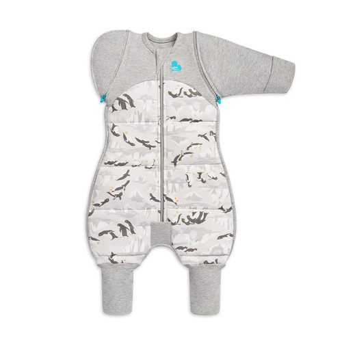 LOVE TO dream Swaddle Up Extra Warm Transition Bag - 3.5 Tog - Penguin Parade Grey