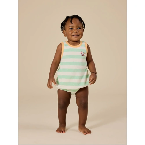Peas In A Pod Stripe Bubble Romper
