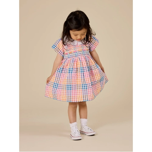 Rainbow Gingham Flo Smocked Dress