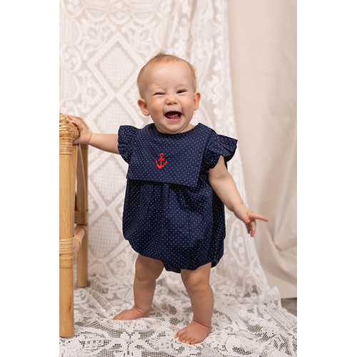 Playsuit | Marina | Blue/White Polka Dot