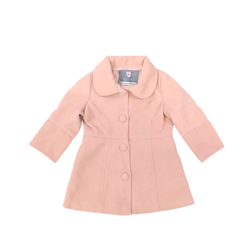 Faux Wool Collared Overcoat - Dusty Pink