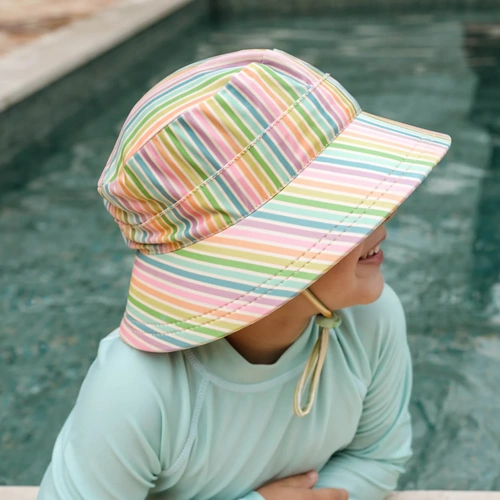 Swim Bucket Beach Hat I Rainbow
