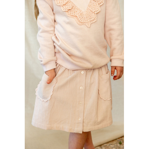 Skirt | Woven Corduroy | Lulu Blush Pink