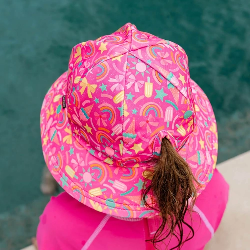 Ponytail Swim Bucket Beach Hat I Summertime