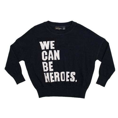We Can Be Heroes Pullover - Black/Cream