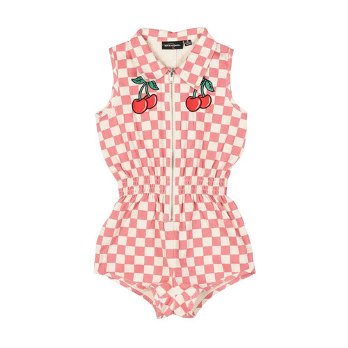 Pink Check Romper