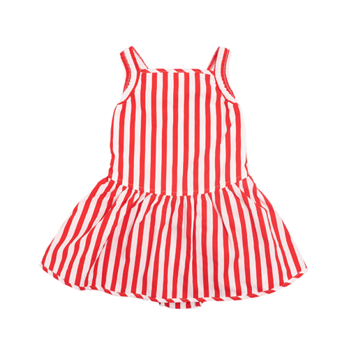 Red Stripe Lana Romper Dress - Red Stripe