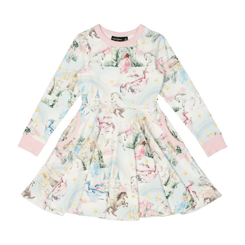 Rock Your Kid Fairy Tales Long Sleeve Waisted Dress