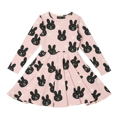 Rock Your Kid Bunny Face Waisted Dress