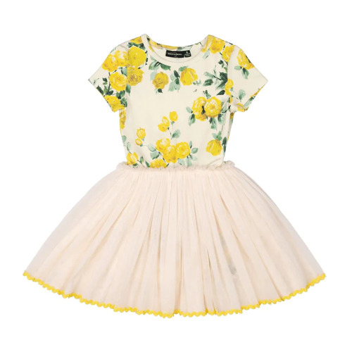 Rock Your Kid Yellow Roses Circus Dress - Floral