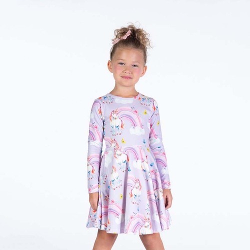 Rock Your Kid Dreamscapes Waisted Dress - Lilac