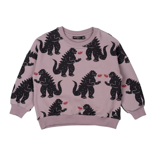 Rock Your Kid Godzilla Fire Sweatshirt - Grape