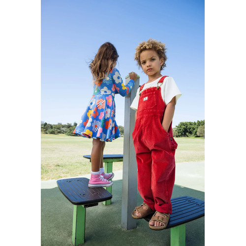 Rock Your Kid Red Cord Overalls - Red Wash