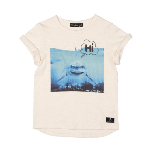 Rock Your Kid Shark Hi T-Shirt - Cream
