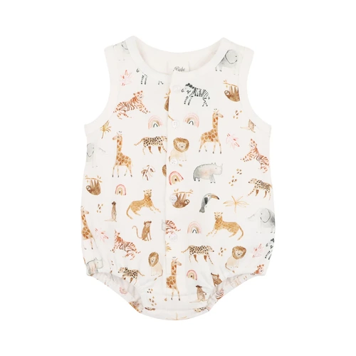 Organic Button Front Bodysuit - Billie Print