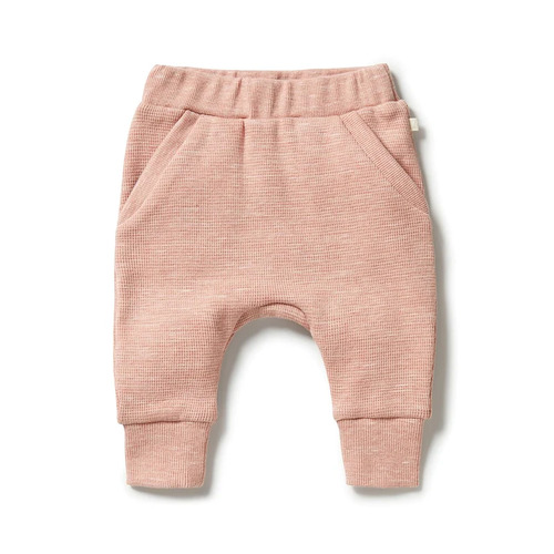 Organic Waffle Slouch Pant - Peach