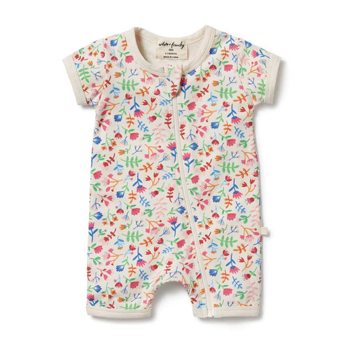 Organic Boyleg Zipsuit - Tropical Garden