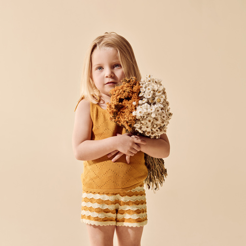 2 Piece Set | Knitted Chevron Singlet and Shorts | Marmalade