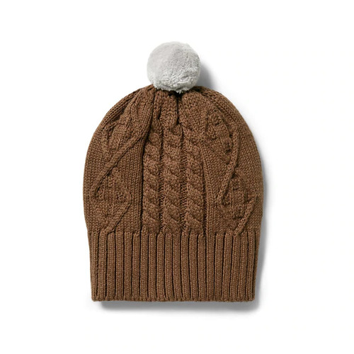 Knitted Cable Beanie - Dijon