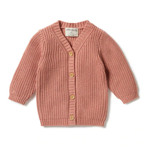 Knitted Button Cardigan - Cream Tan
