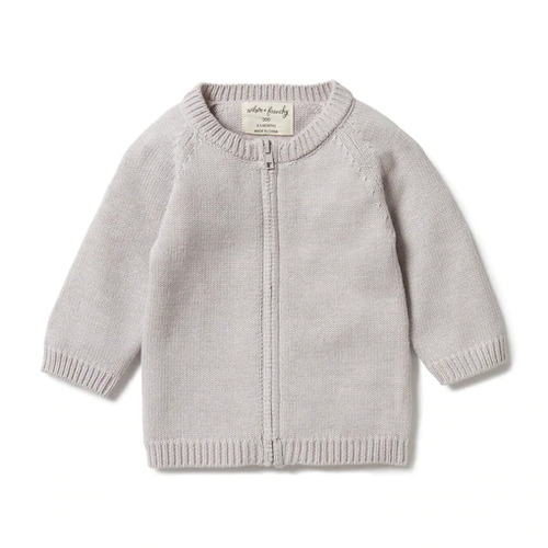 Knitted Zipped Cardigan - Nimbus Cloud