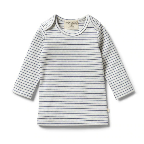 Organic Stripe Rib Top - Blue Depths