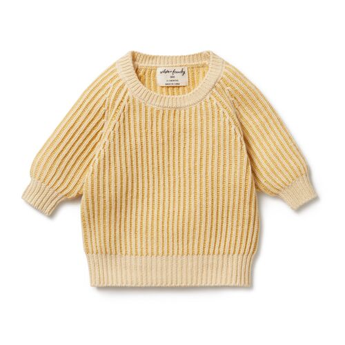 Knitted Ribbed Jumper - Dijon