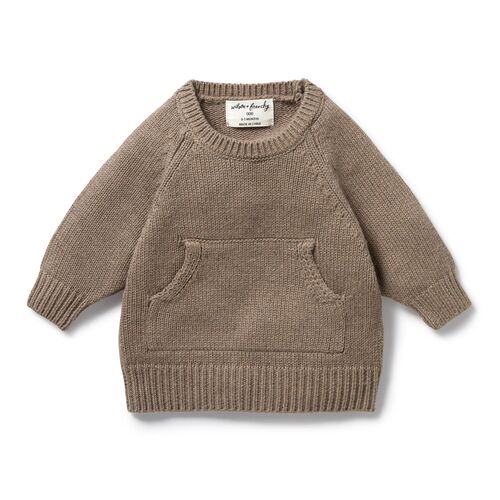 Knitted Pocket Jumper - Walnut