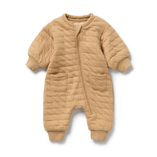Onesie | Organic Quilted Cotton | Honey Fawn