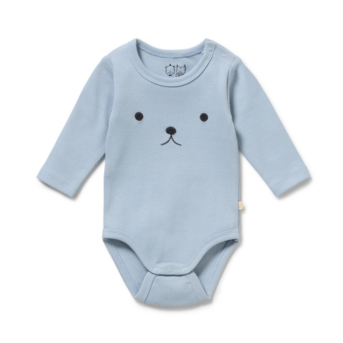 Onesie | Long Sleeve Rib | Storm Blue