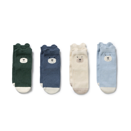 Socks | 4PK | Moss, Buttermilk, Storm Blue, Twilight Blue