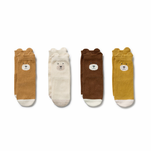 Socks | 4PK | Ochre, Twig, Buttermilk, Nutmeg