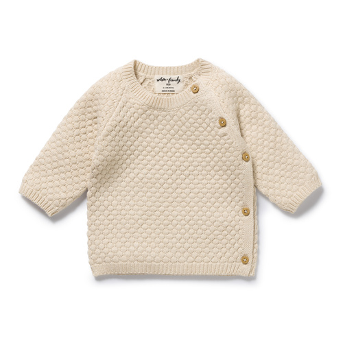 Cardigan | Bubble Knitted | Cream Kimono