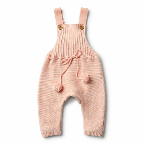 Strawberry And Cream Knitted Overalls