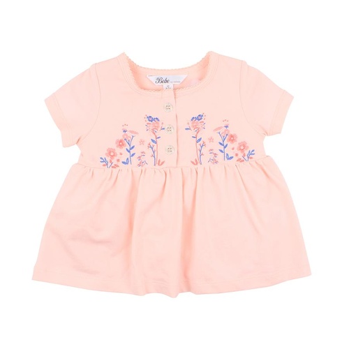 Evie Embroided Tee - Shell Pink