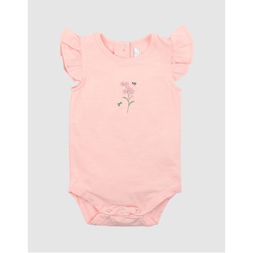 Peggy Floral Bee Bodysuit - Soft Pink