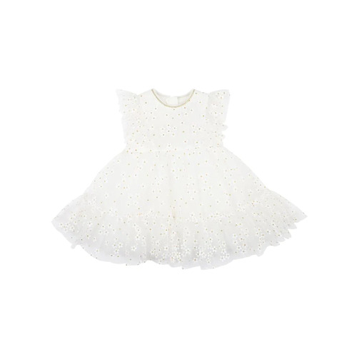 Daisy Glitter Dress - Ivory Gold