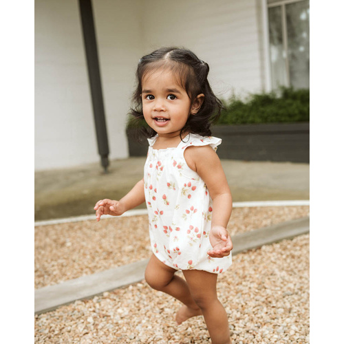 Romper | Poppy | Strawberry Print