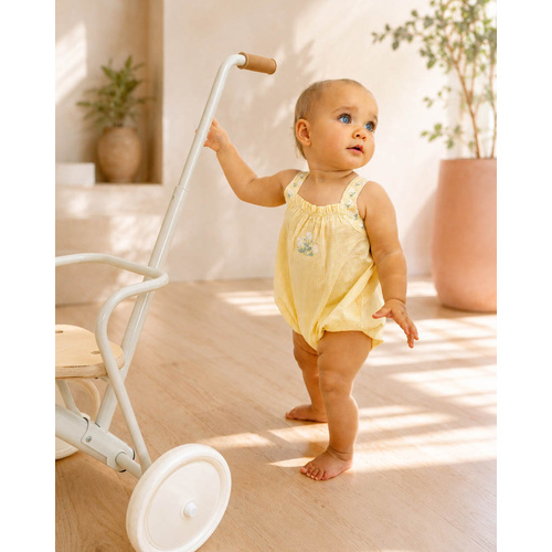 Romper | Embroidered Straps | Libby Check