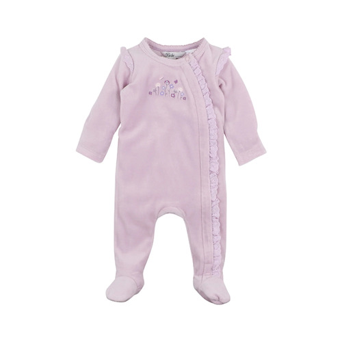 Lucie Velour Zip Onesie - Lilac